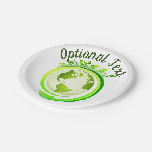 Grüner Planet des Earth Day Pappteller (Schrägansicht)