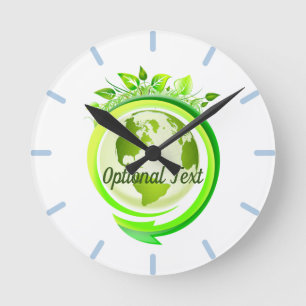 Grüner Planet des Earth Day Runde Wanduhr