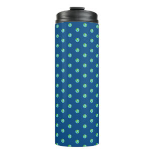 Grüner Planet Dots Earth Day Ökologie Umwelt Thermosbecher