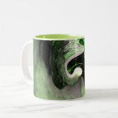 Grüner Planet Zweifarbige Tasse (Vorderseite Links)