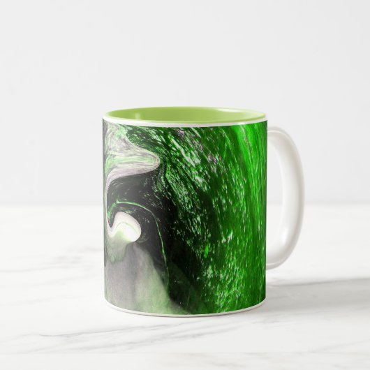 Grüner Planet Zweifarbige Tasse (VorderseiteRechts)