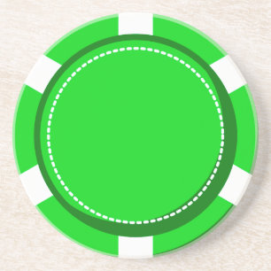 Grüner Poker-Chip-Sandstein-Untersetzer Getränkeuntersetzer