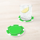 Grüner Poker-Chip-Sandstein-Untersetzer Getränkeuntersetzer (Seite)