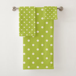 Grüner Polka-Dot Badhandtuch Set