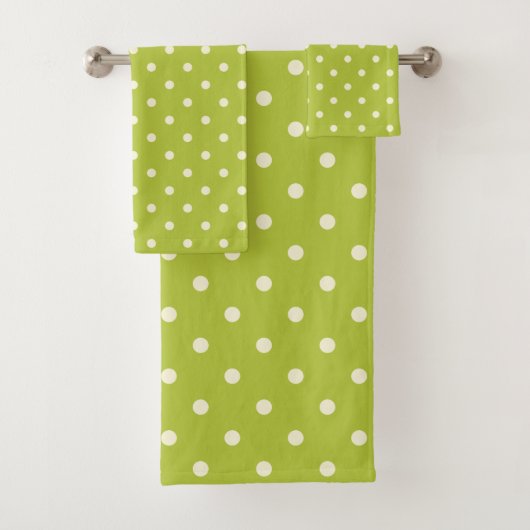 Grüner Polka-Dot Badhandtuch Set (Insitu)