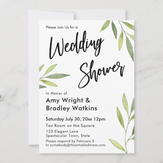 Grüner Polterabend Einladung (Vorderseite)