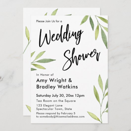 Grüner Polterabend Einladung (Vorne/Hinten)