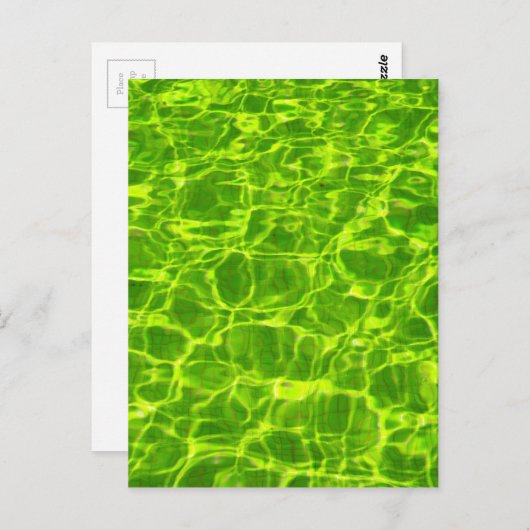 Grüner Pool Wassermuster Neon farbenfrohe Helle Postkarte (Vorne/Hinten)