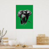 Grüner Pop Art Elephant Poster (Küche)
