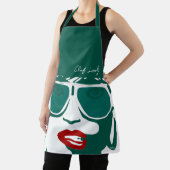 Grüner Pop Hübsche Sonnenbrille Rote Lippen Schürze (InSitu)