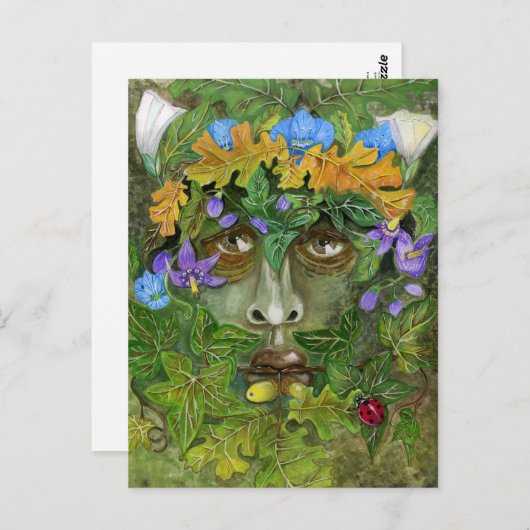 Grüner Postkarte (Vorne/Hinten)