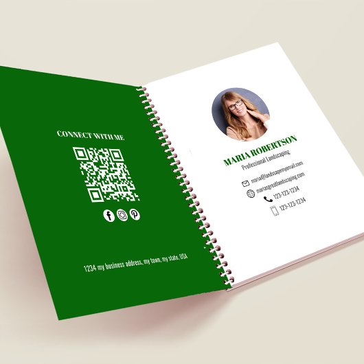 Grüner professioneller QR-Code für Foto-Geschäfte Notizblock