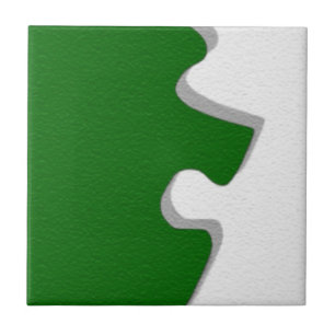 Grüner Puzzleteil Fliese