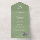 Grüner QR-Code für das moderne Monogramm All In One Einladung (Innen Boden)