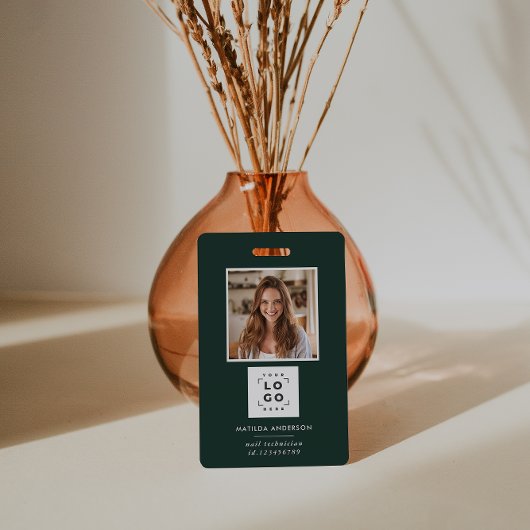 Grüner QR-Code Modernes minimales Foto abstrakt Ausweis