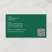 Grüner QR-Code-Schullehrer Rote Apfel   Visitenkarte (Rückseite)