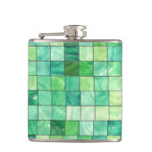 Grüner Quadrat Flachmann (Vorderseite)