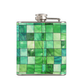 Grüner Quadrat Flachmann (Rückseite)