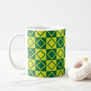 Grüner quadratischer Diamant moderne geometrische Kaffeetasse