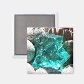 Grüner Quarz und Naturgestein Magnet (Vorderseite/Rückseite)