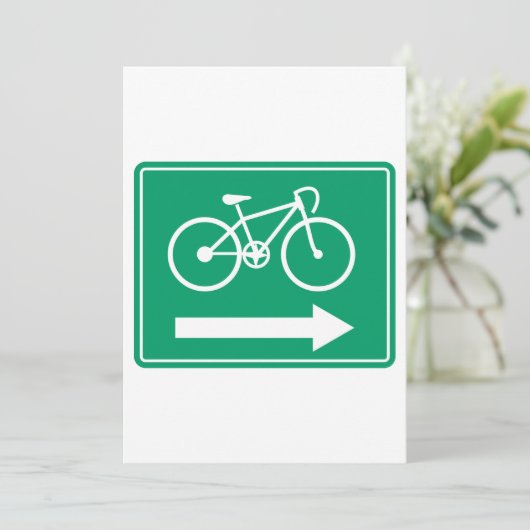 Grüner Radweg-Rechts-Pfeil-Richtungsanzeiger Einladung (Stehend Vorderseite)