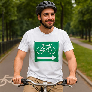 Grüner Radweg-Rechts-Pfeil-Richtungsschild T-Shirt