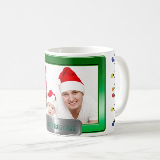 Grüner Rahmen mit Foto und Text Kaffeetasse (VorderseiteRechts)