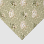 Grüner Rattanstuhl und Palmenblättriger 3 Seidenpapier (Ausschnitt)