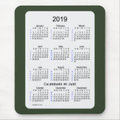 Grüner Rauch 2019 52 Wochen-Kalender durch Janz Mousepad (Vorne)