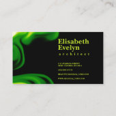 grüner Rauch auf schwarzem Hintergrund gu6888 Visitenkarte (Rückseite)
