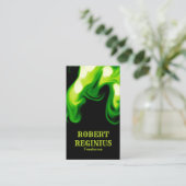 grüner Rauch auf schwarzem Hintergrund j877 Visitenkarte (Stehend Vorderseite)