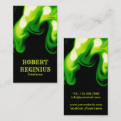 grüner Rauch auf schwarzem Hintergrund j877 Visitenkarte (Vorne/Hinten)