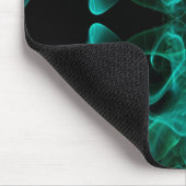 Grüner Rauch Symmetrischer Minimalistischer Schwar Mousepad (Ecke)