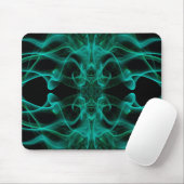 Grüner Rauch Symmetrischer Minimalistischer Schwar Mousepad (Mit Mouse)