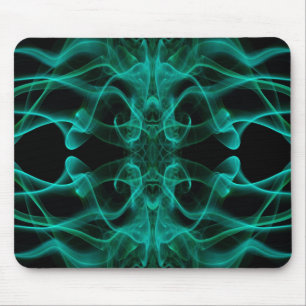 Grüner Rauch Symmetrischer Minimalistischer Schwar Mousepad