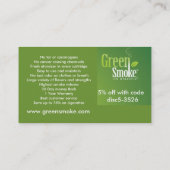 Grüner Rauch Visitenkarte (Rückseite)