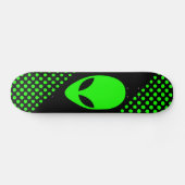 Grüner Raum-alien-Neonkopf Skateboard (Horizontal)