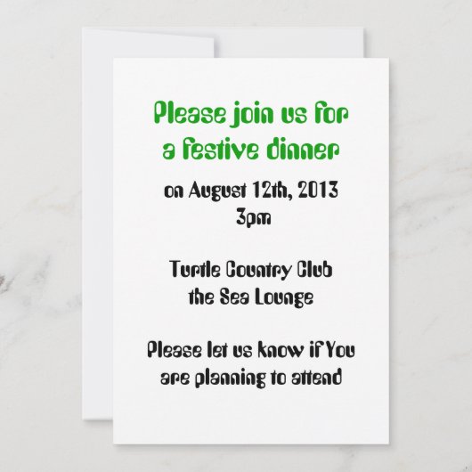 Grüner Raum Einladung (Rückseite)