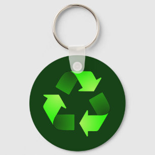 Grüner recycelnder Symbol-Schlüsselanhänger Schlüsselanhänger