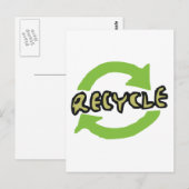 Grüner Recycle Postkarte (Vorne/Hinten)