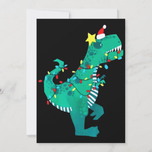 Grüner Regenbogen-Dinosaurier-Brüllen-Weihnachten- Feiertagskarte