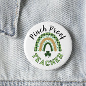 Grüner Regenbogen-Kneifschutz-Lehrer St. Patrick's Button