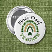Grüner Regenbogen-Kneifschutz-Lehrer St. Patrick's Button