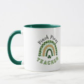 Grüner Regenbogen-Kneifschutz-Lehrer St. Patrick's Tasse (Links)