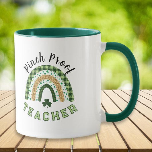 Grüner Regenbogen-Kneifschutz-Lehrer St. Patrick's Tasse
