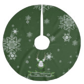 Grüner Rentierbaumrock Polyester Weihnachtsbaumdecke (Vorderseite)