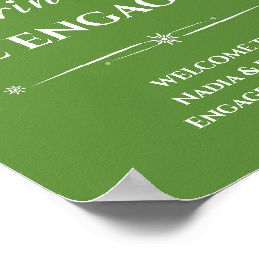 Grüner Retro Esser Verlobte Verlobung Poster (Ecke)