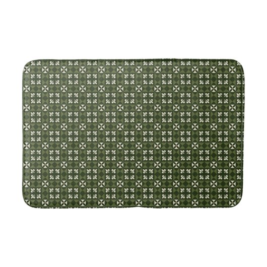 Grüner Retro-Geometrischer Badematte mit Muster (Vorderseite)