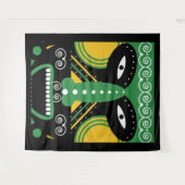 Grüner ritueller Stamm Wandteppich (Vorderseite (Horizontal))