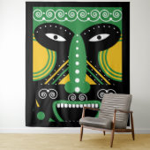 Grüner ritueller Stamm Wandteppich (Beispiel)